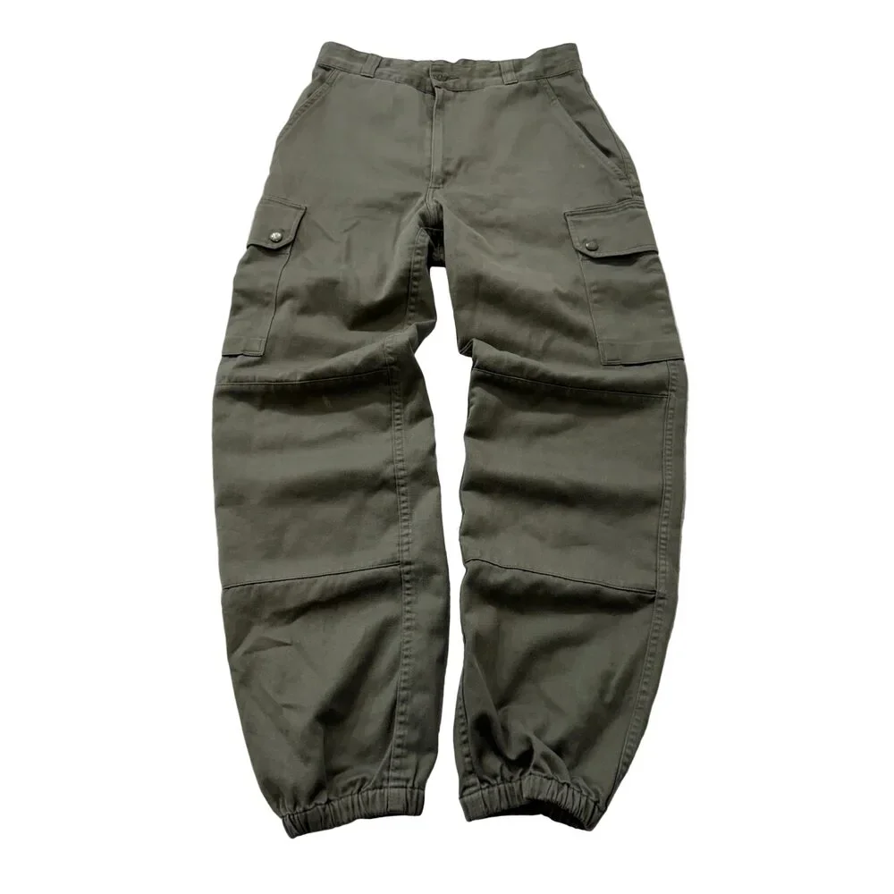Vintage 1988 French Military F2 Men's Olive Field Pants Pockets Zip-Fly Size 72L
